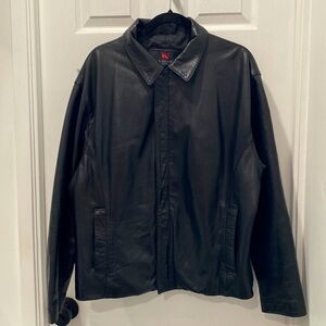 Luis Alvear Collared Zip Up Leather Jacket